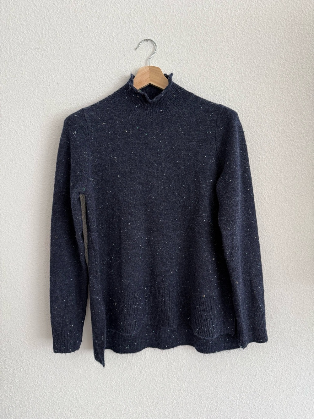 Women’s Loft Dark Navy Speckled Mock Neck Sweater